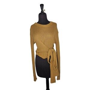 AJAIE ALAIE Somos Dos Pullover Sweater XS Chai Tie Waist Pima Cotton Alpaca